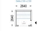 Sauna ogrodowa zewnętrzna DELLA (34 mm + elewacja), 2,6 x 2,6 m, 5 m² specification 1