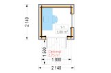 Domek ogrodowy drewniany TONIA (34 mm + elewacja, z izolacją), 2x2 m, 4 m² specification 1