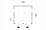 Garaż drewniany dwustanowiskowy SILVIA DUO ALT (34 mm + elewacja), 6x6 m, 36 m² specification 1