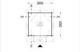 Domek ogrodowy drewniany PETER (34 mm), 3x3 m, 9 m² specification 1