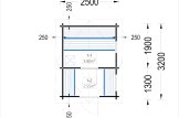 Sauna ogrodowa zewnętrzna ELDA (44 mm), 2,5x3,2 m, 8 m² specification 1