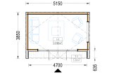 Domek ogrodowy drewniany PIA (34 mm + elewacja, z izolacją), 5x3 m, 15 m² specification 1