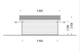 Domek ogrodowy drewniany MIA (44 + 44 mm, z izolacją PLUS), 5,5 x 5,5 m, 30 m² specification 4