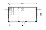 Domek letniskowy drewniany MARION (44+44 mm, z izolacją) 7,5 x 4 m, 30 m² specification 1