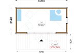 Domek ogrodowy drewniany PREMIUM (34 mm + elewacja, z izolacją), 6x3 m, 18 m² specification 1