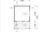 Domek ogrodowy drewniany SHANON (34 mm), 4 x 5,75 m, 16 m² - z tarasem 7 m² specification 1