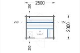 Sauna ogrodowa zewnętrzna ELDA (44 mm), 2,5x2 m, 5 m² specification 1