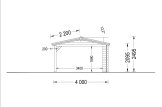 Wiata garażowa drewniana CLASSIC z pomieszczeniem gospodarczym i ścianą boczną, 4x7,5 m specification 2