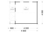 Domek ogrodowy drewniany KING (44+44 mm, z izolacją), 4x5 m, 20 m² specification 1