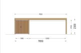 Wiata garażowa drewniana LUNA DUO F PLUS z pomieszczeniem gospodarczym i ścianą boczną, 7,6x5,6 m specification 2