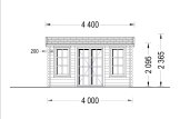 Domek ogrodowy drewniany POOLHOUSE (44 mm), 4x3 m, 12 m² specification 2