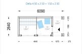 Sauna ogrodowa zewnętrzna DELLA (34 mm + elewacja), 4,6 x 2,6 m, 9,3 m², taras 3,6 m² specification 1