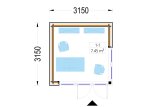 Domek ogrodowy drewniany PREMIUM (44 mm + elewacja, z izolacją PLUS), 3x3 m, 9 m² specification 1