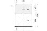 Domek letniskowy drewniany SCOOT (44 mm), 4,5 x 6 m, 27 m² - z antresolą 9 m² specification 2