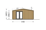 Domek ogrodowy drewniany EMMY (34 mm + elewacja), 5x5 m, 25 m² specification 5