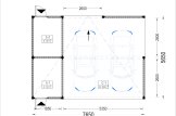 Wiata garażowa drewniana LUNA DUO F PLUS z pomieszczeniem gospodarczym i ścianą boczną, 7,6x5,6 m specification 1