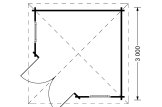 Domek ogrodowy drewniany AIDA (28 mm), 3x3, 9 m² specification 1