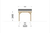 Wiata garażowa drewniana na 1 samochód LUNA F ze ścianą boczną 3,2x6 m specification 4