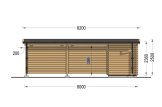 Wiata garażowa drewniana MODERN z pomieszczeniem gospodarczym, 8x3 m specification 3