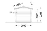 Sauna ogrodowa zewnętrzna ELDA (44 mm), 2,5x2,9 m, 7 m² specification 4