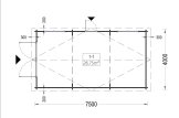 Garaż drewniany CLASSIC (44 mm), 4x7,5 m, 30 m² specification 1