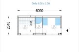 Sauna ogrodowa zewnętrzna DELLA (34 mm + elewacja), 6,1 x 2,6 m, 12.5 m² specification 1