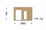 Sauna ogrodowa zewnętrzna DELLA (34 mm + elewacja), 4,6 x 2,1 m, 7,2 m², taras 6,7 m² specification 2