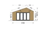 Domek ogrodowy drewniany TONIA (34 mm + elewacja), 5x5 m, 25 m² specification 2