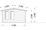 Domek ogrodowy drewniany DEVON (44+44 mm, z izolacją), 6x4 m, 24 m² specification 3