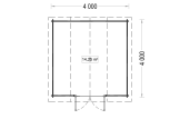 Domek ogrodowy drewniany ORLANDO (34 mm), 4x4 m, 16 m² specification 1