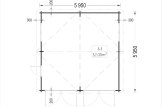 Garaż drewniany dwustanowiskowy ALTERNATIVE (44 mm), 6x6 m, 36 m² specification 1