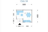 Domek ogrodowy drewniany OSLO (34 mm), 5x4 m, 20 m² specification 1