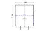 Garaż drewniany MISSISSIPPI (44 mm), 5x6 m, 30 m² specification 1