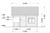 Domek letniskowy drewniany ALBI (66 mm), 5,6 x 5 m, 20 m² - z tarasem 8 m² specification 4