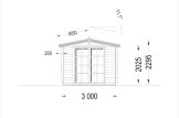 Domek ogrodowy drewniany ADAM (44 mm), 3x3 m, 9 m² specification 2