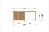 Wiata garażowa drewniana LUNA DUO F PLUS z pomieszczeniem gospodarczym i ścianą boczną, 7,6x5,6 m specification 3