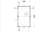Garaż drewniany CLASSIC (44 mm), 3,2x5,2 m, 16 m² specification 1