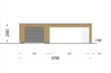 Garaż drewniany SILVIA F (34 mm + elewacja) 4x6 m, z wiatą 6x6 m specification 2