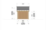 Wiata garażowa drewniana na 1 samochód LUNA ze ścianą w literę L, 3,2x6 m specification 4