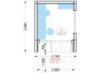Domek ogrodowy drewniany PIA (34 mm + elewacja), 3x3 m, 9 m² specification 1