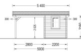 Wiata garażowa drewniana CLASSIC z pomieszczeniem gospodarczym, 5x6 m specification 2