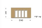 Sauna ogrodowa zewnętrzna DELLA (34 mm + elewacja), 5,1 x 5,1 m, 22 m² specification 5