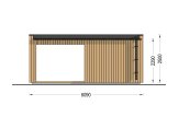 Domek ogrodowy drewniany INES z tarasem (34 mm + elewacja), 6x3 m, 18 m² specification 4