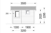 Sauna ogrodowa zewnętrzna ELDA (44 mm), 2,5x3,2 m, 8 m² specification 3