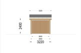 Wiata garażowa drewniana na 1 samochód LUNA F ze ścianą w literę L, 3,2x6 m specification 4