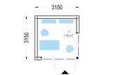 Domek ogrodowy drewniany PREMIUM (34 mm + elewacja), 3x3 m, 9 m² specification 1