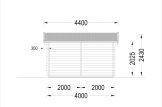 Sauna ogrodowa zewnętrzna ELDA (44 mm), 4x4 m, 16 m² (3 pomieszczenia) specification 3