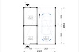 Wiata garażowa drewniana LUNA F PLUS z pomieszczeniem gospodarczym i ścianą boczną, 4,9x5,6 m specification 1