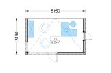 Domek ogrodowy drewniany PREMIUM (34 mm + elewacja, z izolacją), 5x3 m, 15 m² specification 1
