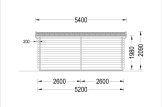 Domek ogrodowy drewniany LARISSA (28 mm), 5,2 x 2,7 m, 7 m² - z tarasem 7 m² specification 4